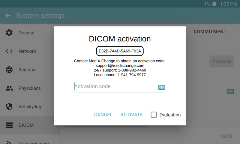 activation DICOM